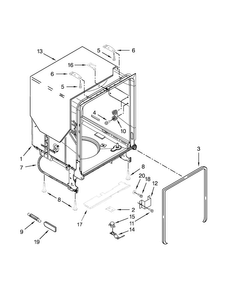 Tub And Frame Parts Diagram and Parts List for WDF520PADM5  Whirlpool Dishwasher