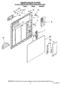 INNER DOOR PARTS Diagram and Parts List for MDB4621AWS0  Whirlpool Dishwasher