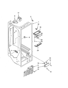 Refrigerator Liner Diagram and Parts List for GS6NHAXVB04  Whirlpool Refrigerator