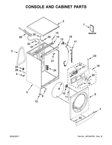 Part Location Diagram of W10869886 Whirlpool KNOB