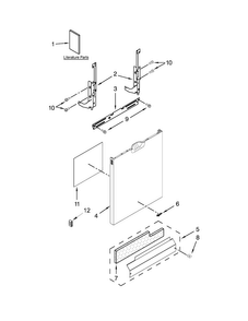 Door And Panel Parts Diagram and Parts List for WDF520PADM0  Whirlpool Dishwasher