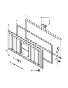 Door Parts Diagram and Parts List for WZC3122DW00  Whirlpool Freezer