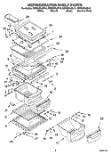REFRIGERATOR SHELF PARTS Diagram and Parts List for KSRS25ILWH13  KitchenAid Refrigerator