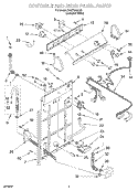 CONTROLS AND REAR PANEL Diagram and Parts List for RAX7245JQ0  Roper Washer