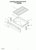 DRAWER & BROILER PARTS Diagram and Parts List for RF110AXSQ3  Whirlpool Range