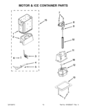 MOTOR & ICE CONTAINER PARTS Diagram and Parts List for KSSC42QVS05  KitchenAid Refrigerator