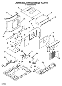 AIR FLOW AND CONTROL PARTS Diagram and Parts List for ACE082XS2  Whirlpool Air Conditioner