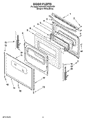 DOOR PARTS Diagram and Parts List for FES355TB1  Roper Range