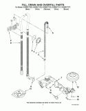 FILL, DRAIN AND OVERFILL PARTS Diagram and Parts List for GU2800XTVB2  Whirlpool Dishwasher
