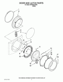 DOOR AND LATCH PARTS Diagram and Parts List for WFW9451XW00  Whirlpool Washer