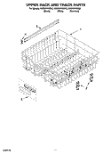 UPPER RACK AND TRACK PARTS Diagram and Parts List for KUDI01FKBL0  KitchenAid Dishwasher