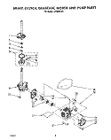 BRAKE, CLUTCH, GEARCASE, MOTOR AND PUMP Diagram and Parts List for LA7088XTF1  Whirlpool Washer