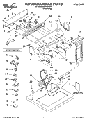 TOP AND CONSOLE PARTS Diagram and Parts List for LGB6400LW1  Whirlpool Dryer