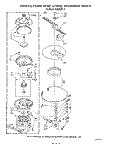 HEATER, PUMP AND LOWER SPRAY ARM Diagram and Parts List for DU8350XT1  Whirlpool Dishwasher