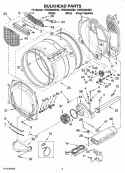 BULKHEAD PARTS Diagram and Parts List for YWED8300SE2  Whirlpool Dryer