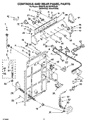 CONTROLS AND REAR PANEL PARTS Diagram and Parts List for GST9679LW0  Whirlpool Washer