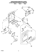 DISPENSER FRONT PARTS Diagram and Parts List for GD5SHAXLT12  Whirlpool Refrigerator