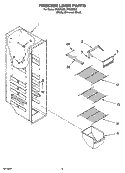 FREEZER LINER PARTS Diagram and Parts List for ITQ225300  Inglis Refrigerator