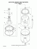 AGITATOR, BASKET AND TUB PARTS Diagram and Parts List for 7MWT96007XQ0  Whirlpool Washer
