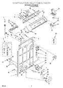 CONTROLS AND REAR PANEL Diagram and Parts List for 3LSC8255DQ0  Whirlpool Washer