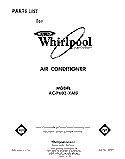 COVER Diagram and Parts List for ACP602XM0  Whirlpool Air Conditioner