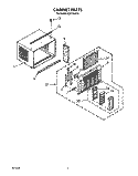 CABINET PARTS Diagram and Parts List for ACE124XY1  Whirlpool Air Conditioner