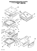 REFRIGERATOR SHELF PARTS Diagram and Parts List for KSRX22FSST03  KitchenAid Refrigerator