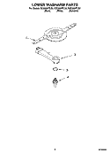 LOWER WASHARM PARTS Diagram and Parts List for GU2300XTLS2  Whirlpool Dishwasher