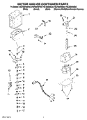 MOTOR AND ICE CONTAINER PARTS Diagram and Parts List for KSCS23INSS02  KitchenAid Refrigerator