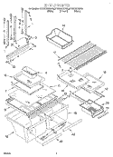 SHELF Diagram and Parts List for GT22DMXGN00  Whirlpool Refrigerator