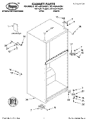 CABINET, LITERATURE Diagram and Parts List for RT14ZKYKQ01  Roper Refrigerator