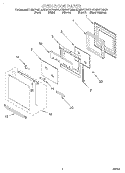 OVEN DOOR Diagram and Parts List for KEMS377GAL0  KitchenAid Microwave Oven Combo