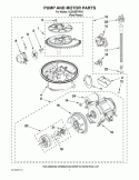 PUMP, WASHARM AND MOTOR PARTS Diagram and Parts List for KUDS30FXPA0  KitchenAid Dishwasher