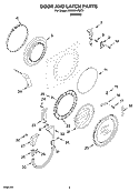 DOOR AND LATCH PARTS Diagram and Parts List for KHWS01PMT3  KitchenAid Washer