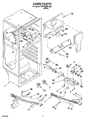 LINER PARTS Diagram and Parts List for 5VET8WPKLQ04  Whirlpool Refrigerator