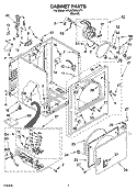 CABINET PARTS Diagram and Parts List for 4PLGC8647JT1  Whirlpool Dryer