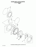 DOOR AND LATCH PARTS Diagram and Parts List for WFW9050XW02  Whirlpool Washer