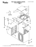 TOP AND CABINET PARTS Diagram and Parts List for 2DWTW4840YW0  Whirlpool Washer
