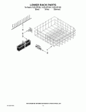 LOWER RACK PARTS Diagram and Parts List for KUDL15FXBL1  KitchenAid Dishwasher
