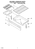 DRAWER & BROILER Diagram and Parts List for RF3020XKN0  Whirlpool Range