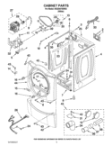 CABINET PARTS Diagram and Parts List for WGD9470WW3  Whirlpool Dryer