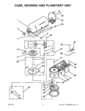 CASE, GEARING AND PLANETARY UNIT Diagram and Parts List for 5KSM150PSZER0  KitchenAid Mixer