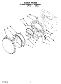 DOOR PARTS, OPTIONAL PARTS (NOT INCLUDED) Diagram and Parts List for YWED8300SW1  Whirlpool Dryer