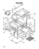 OVEN Diagram and Parts List for FGP355YW0  Roper Range