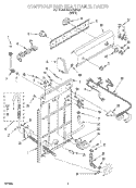 CONTROLS AND REAR PANEL Diagram and Parts List for RAS5133EQ0  Roper Washer