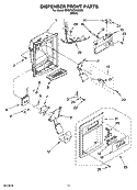 DISPENSER FRONT PARTS Diagram and Parts List for BRS70CBANA00  Whirlpool Refrigerator