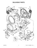 BULKHEAD PARTS Diagram and Parts List for YWED8200YW2  Whirlpool Dryer