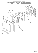 OVEN DOOR Diagram and Parts List for KEBS278DSS11  KitchenAid Wall Oven