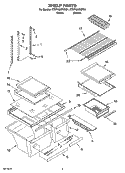 SHELF PARTS Diagram and Parts List for KTRP19KRWH01  KitchenAid Refrigerator