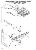 UPPER DISHRACK & WATER FEED Diagram and Parts List for DU940PWKB0  Whirlpool Dishwasher